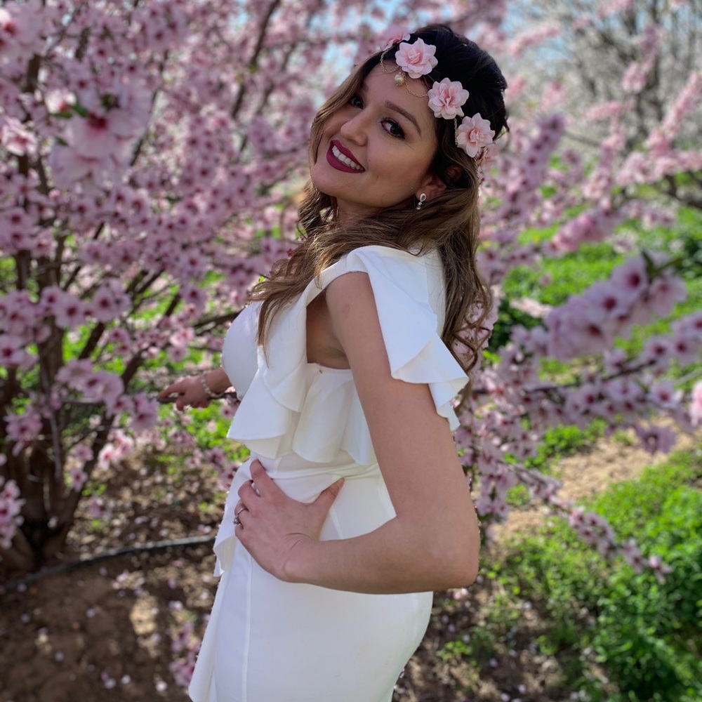 White ruffle dress